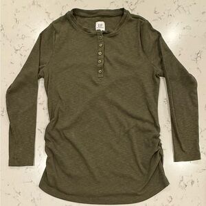 GAP Olive Green Long-Sleeve maternity Henley Top